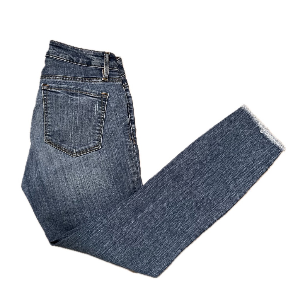 LOFT Curvy Skinny frayed ankle jeans size 0 25 - Picture 2 of 10